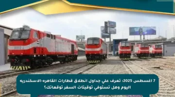 7 أغسطس 2025: تعرف على جداول انطلاق قطارات القاهرة-الإسكندرية اليوم وهل تستوفي توقيتات السفر توقعاتك؟